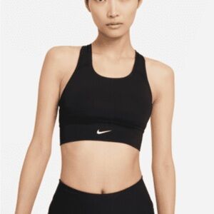 Nike Dri Fit Alate Seamless Black Sports Bra Racerback Medium Support Small Yoga